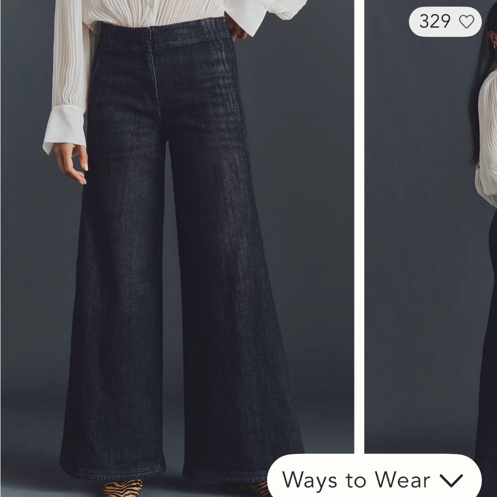 Anthropologie- Maeve Black scalloped jeans